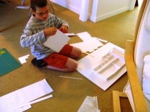 Working on a sports' facility.